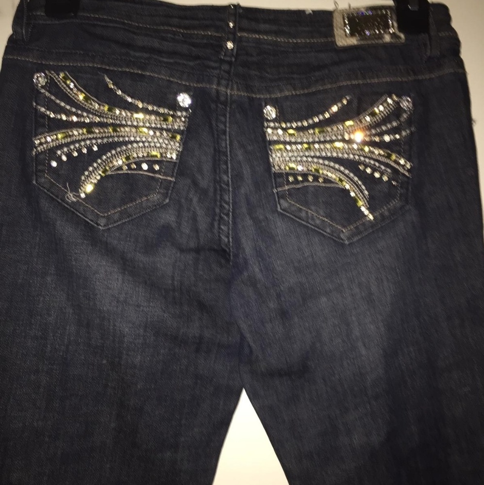 Blue jean straight leg with Rhinestone - Picture 5 of 6